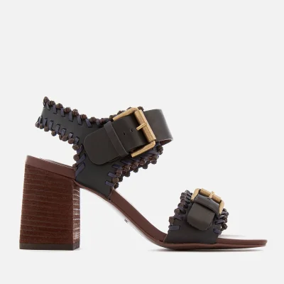 See By Chloé Women's Leather Blocked Heeled Sandals - Black