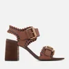 See By Chloé Women's Leather Blocked Heeled Sandals - Brown - Image 1