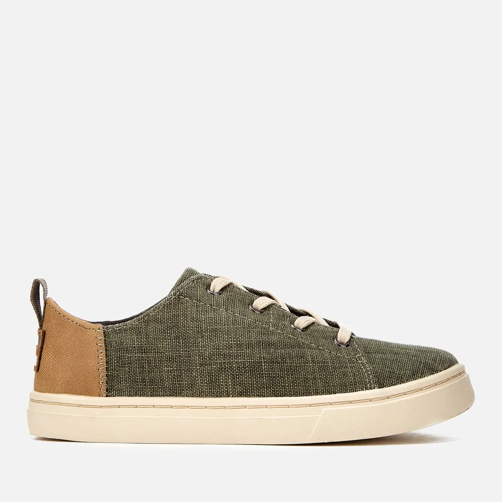 TOMS Kids' Lenny Coated Canvas Trainers - Cypress Image 1