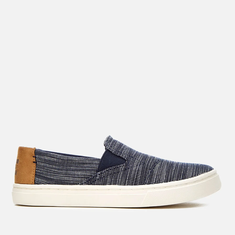 TOMS Kids' Luca Chambray Slip-On Trainers - Navy Striped Image 1