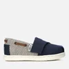 TOMS Toddlers' Biminis Canvas Slip-On Pumps - Navy/Stripes - Image 1