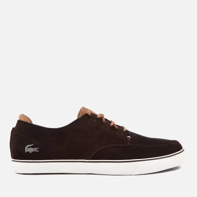 Lacoste Men's Esparre Deck 118 1 Suede Boat Shoes - Dark Brown/Light Brown