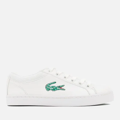 Lacoste Kids' Straightset Lace 118 1 Canvas Trainers - White