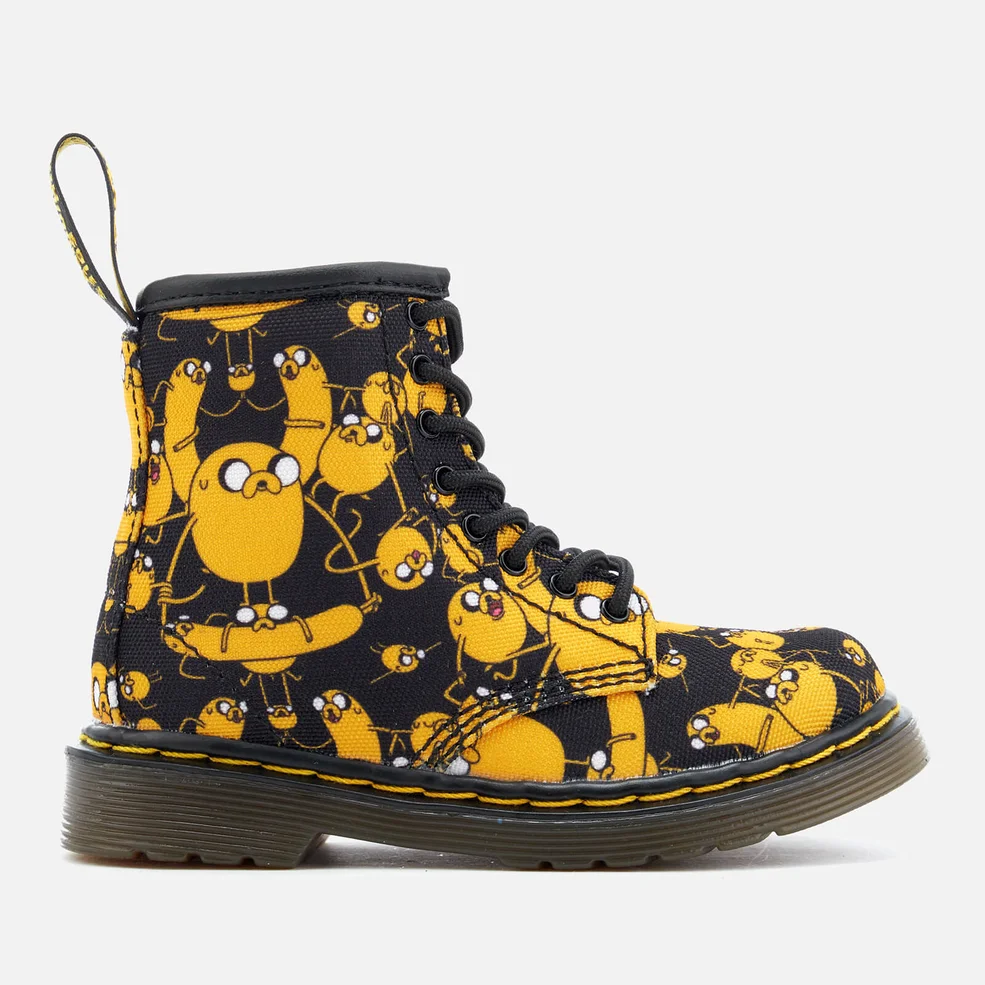 Dr. Martens Toddlers' Brooklee Canvas Jake Print Lace Low Boots - Black/Yellow Image 1