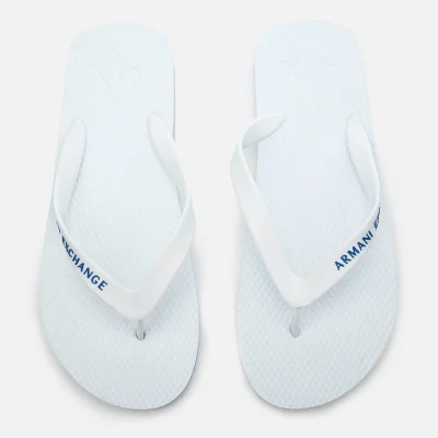 Armani Exchange Men's Solid Flip Flops - Bianco