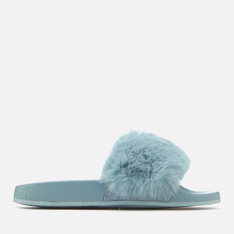 Carvela Women's Koat Fur Slide Sandals - Pale Blue Image 1