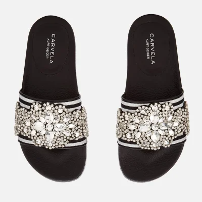 Carvela Women's Kath Slide Sandals - Black/White