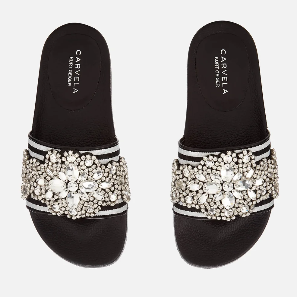 Carvela Women's Kath Slide Sandals - Black/White Image 1