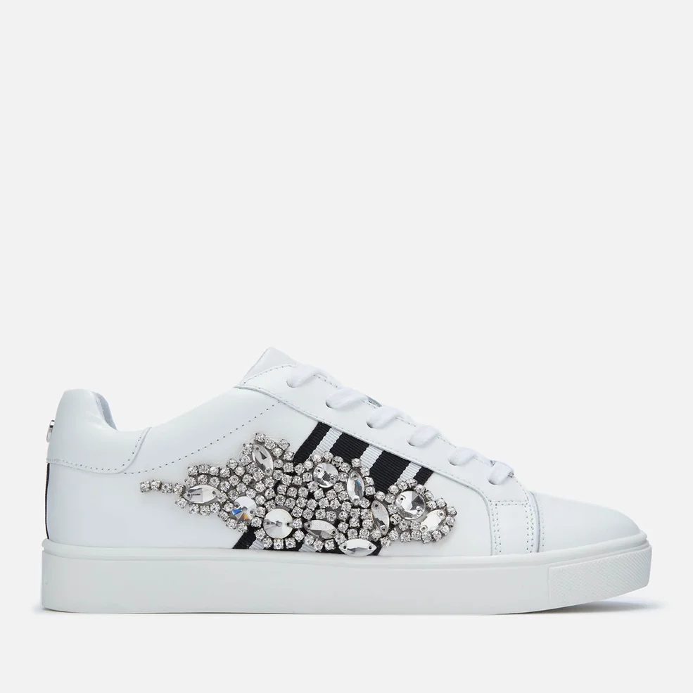 Carvela Women's Lustre Leather Cupsole Trainers - White Image 1