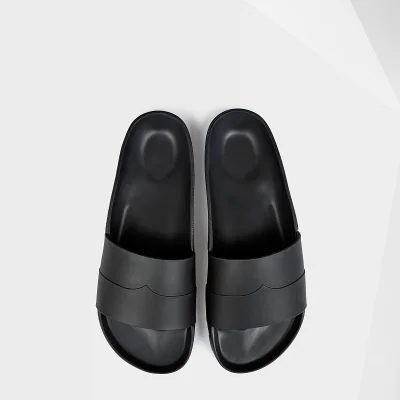 Hunter Men's Original Moustache Slide Sandals - Black/Dark Slate