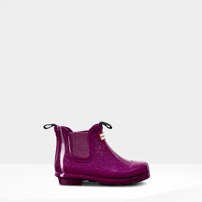 Hunter Kids' Original Glitter Chelsea Boots - Bright Violet