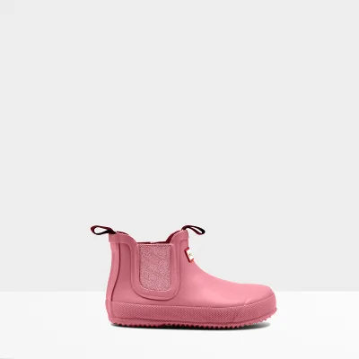 Hunter Kids' Flat Sole Chelsea Boots - Panther Pink