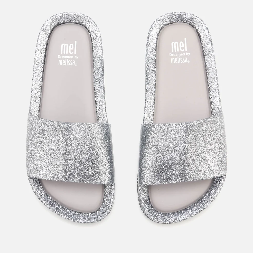 Mini Melissa Kids' Beach Slide Sandals - Silver Glitter Image 1