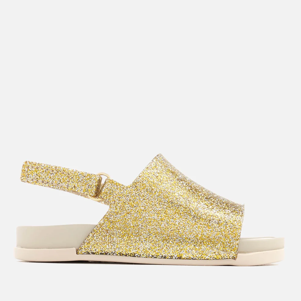 Mini Melissa Toddlers Beach Slide Sandals - Gold Glitter Image 1