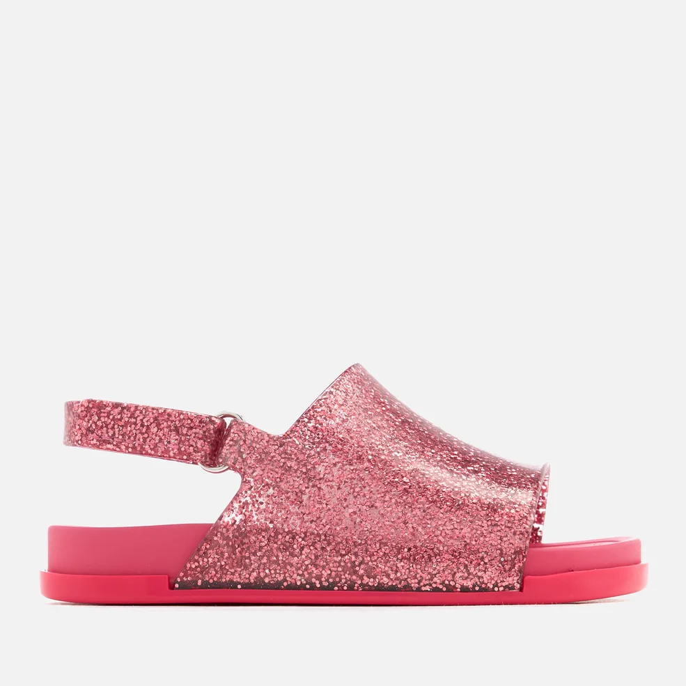 Mini Melissa Toddlers Beach Slide Sandals - Pink Glitter Image 1