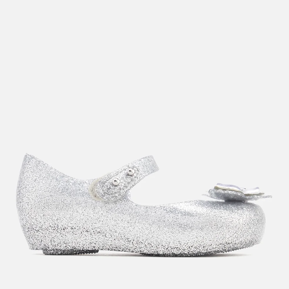 Mini Melissa Toddlers Ultragirl Butterfly 19 Ballet Flats - Silver Glitter Image 1