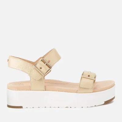 UGG Women's Angie Double Strap Flatform Sandals - Gold