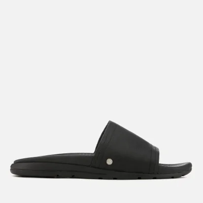 UGG Men's Xavier Luxe Leather Slide Sandals - Black