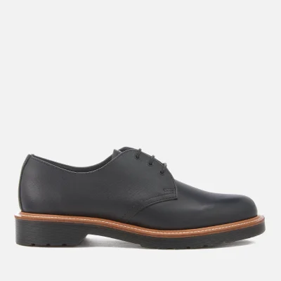Dr. Martens Men's 1461 Straw Grain/Polished Leather 3-Eye Shoes - Black