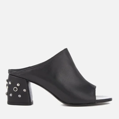Rebecca Minkoff Women's Selene Studs Leather Heeled Mules - Black