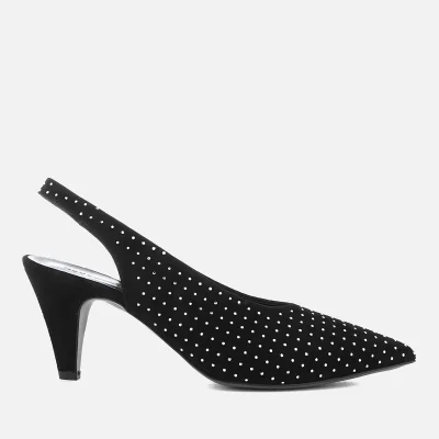 Rebecca Minkoff Women's Simona Studs Suede Sling Back Court Shoes - Black