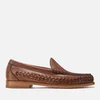 Bass Weejuns Men's Venetian Weave Leather Slip On Shoes - Mid Brown - Image 1