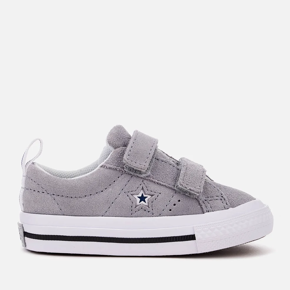 Converse Kids' One Star 2V Trainers - Wolf Grey/White/Navy Image 1
