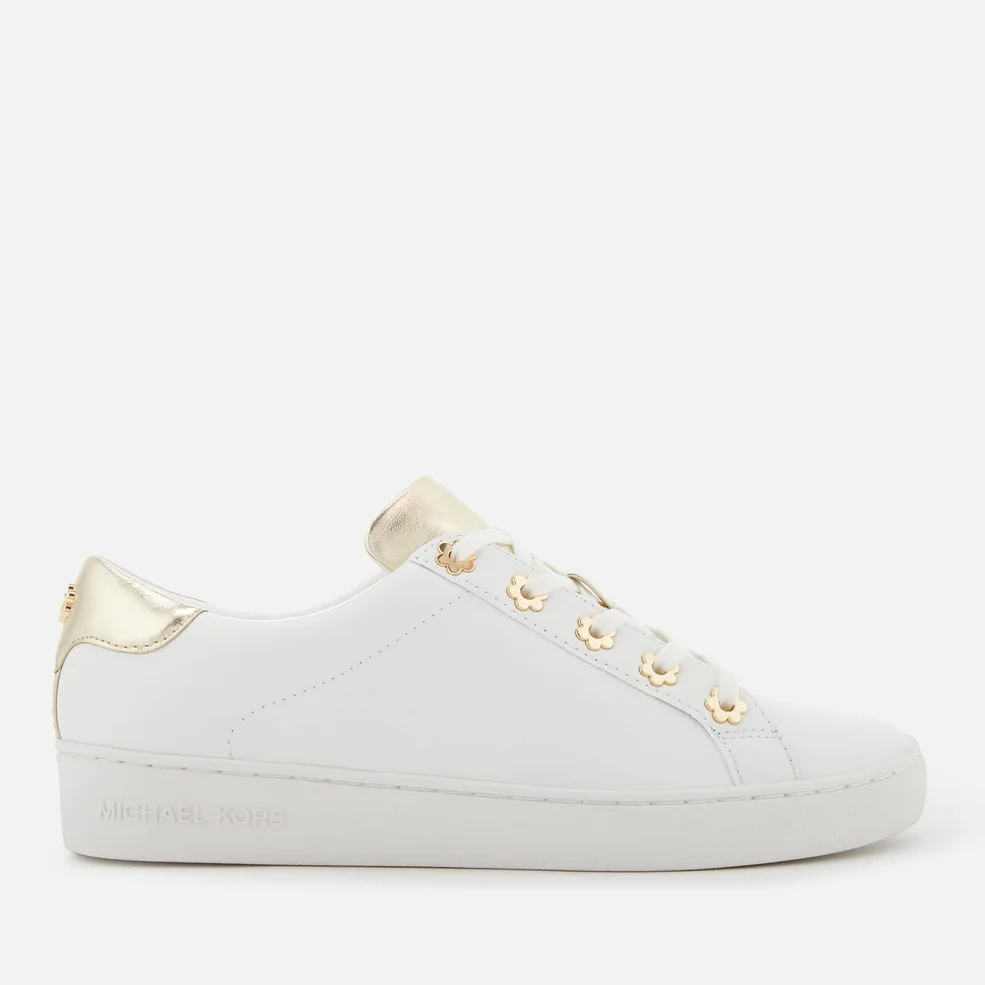 MICHAEL MICHAEL KORS Women's Irving Leather Low Top Trainers - Optic/Gold Image 1