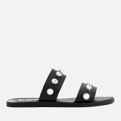 Steve Madden Women's Jessy Leather Double Strap Sandals - Black