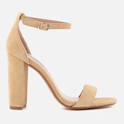 Steve Madden Women's Carrson Suede Barely There Heeled Sandals - Sand