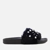 Steve Madden Women's Yeah Faux Fur Slide Sandals - Black - Image 1
