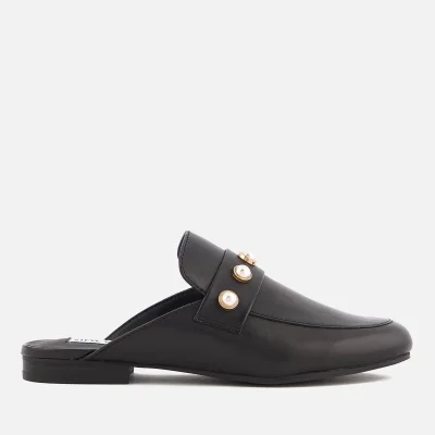 Steve Madden Women's Kandi-P Leather Slide Loafers - Black
