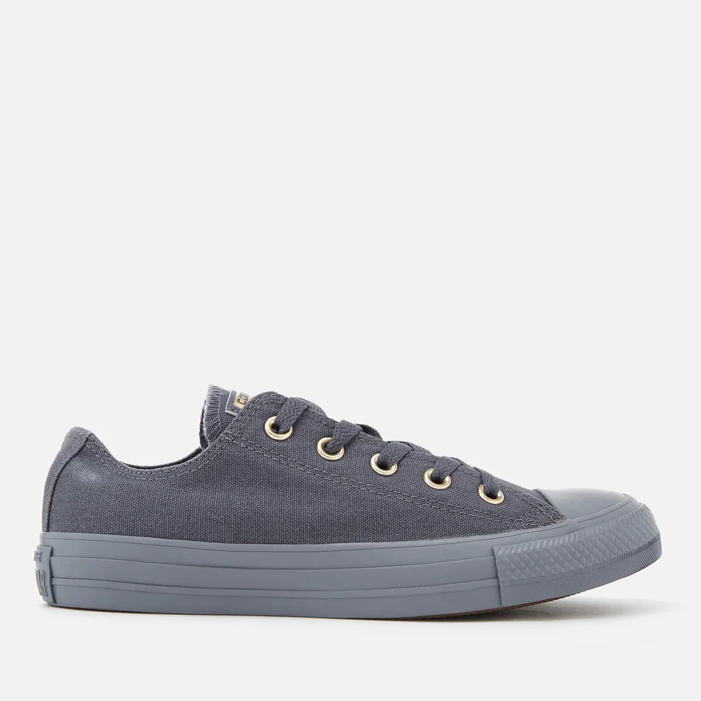 Converse Women's Chuck Taylor All Star Ox Trainers - Light Carbon/Gold Image 1