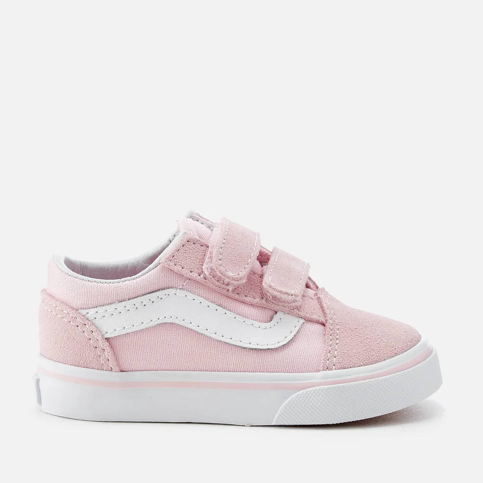 Vans Toddlers' Suede/Canvas Old Skool Trainers - Chalk Pink/True White Image 1