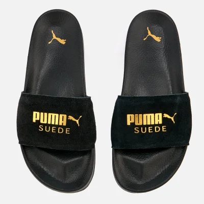 Puma Leadcat Suede Slide Sandals - Puma Black/Puma Team Gold