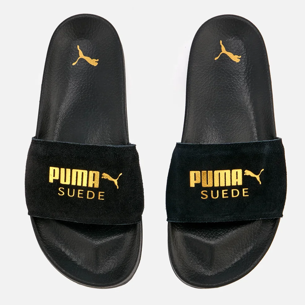 Puma Leadcat Suede Slide Sandals - Puma Black/Puma Team Gold Image 1