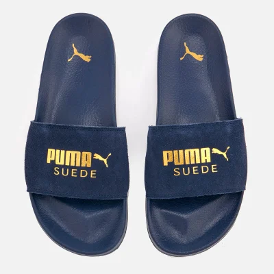 Puma Men's Leadcat Suede Slide Sandals - Peacoat/Puma Team Gold