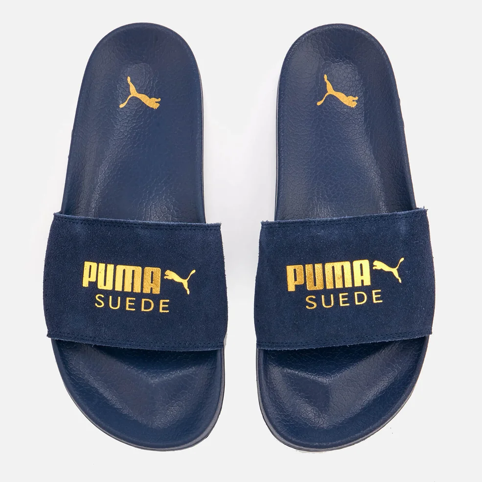 Puma Men's Leadcat Suede Slide Sandals - Peacoat/Puma Team Gold Image 1