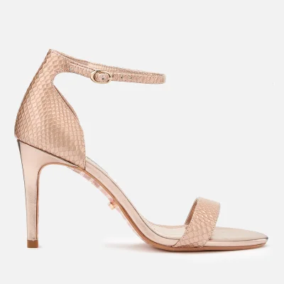 Dune Women's Mortimer Leather Barely There Heeled Sandals - Rose Gold