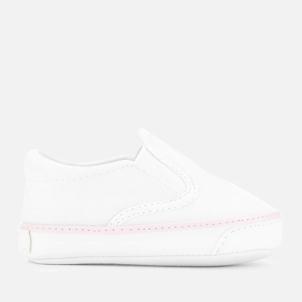 Polo Ralph Lauren Babies' Bal Harbour II Canvas Slip-On Trainers - White/Light Pink Image 1