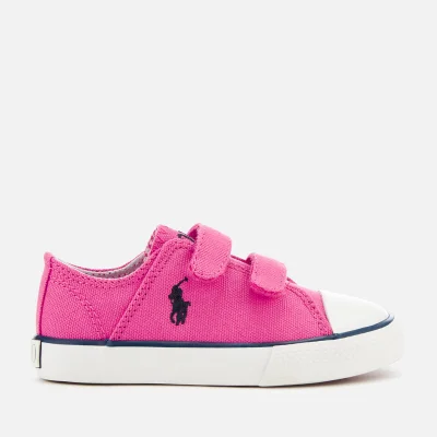 Polo Ralph Lauren Toddlers' Darian EZ Canvas Velcro Trainers - Baja Pink/Navy