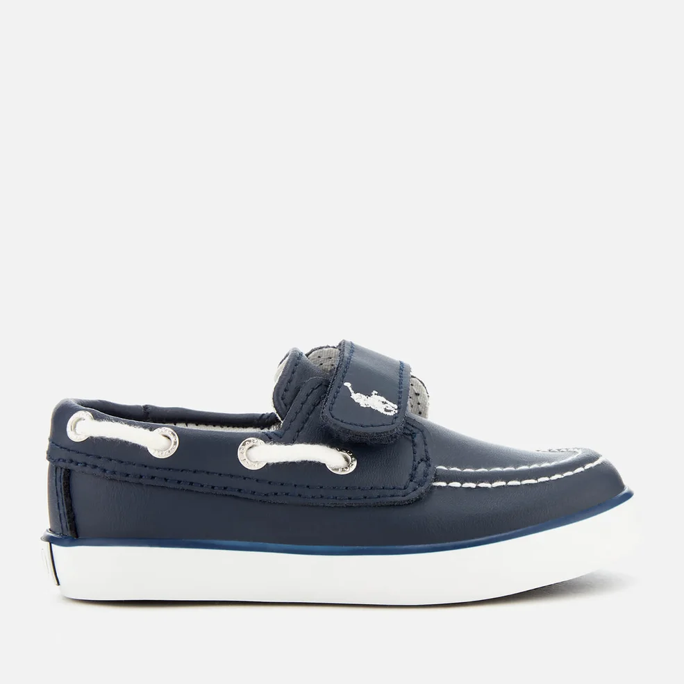 Polo Ralph Lauren Toddlers' Sander EZ Leather Boat Shoes - Navy/White Image 1