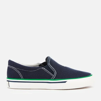 Polo Ralph Lauren Kids' Morees Canvas Slip-On Trainers - Navy/Paperwhite