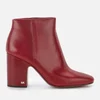 MICHAEL MICHAEL KORS Women's Elaine Leather Heeled Ankle Boots - Mulberry - Image 1