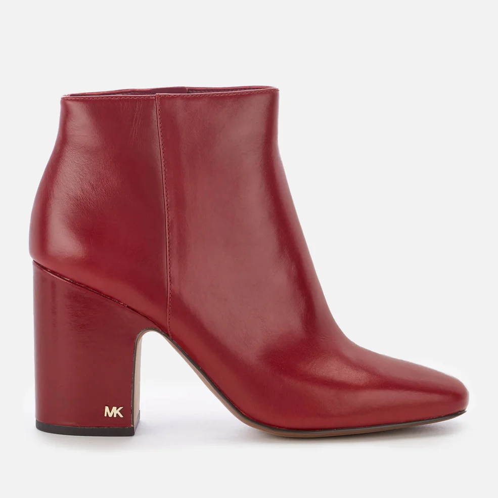 MICHAEL MICHAEL KORS Women's Elaine Leather Heeled Ankle Boots - Mulberry Image 1