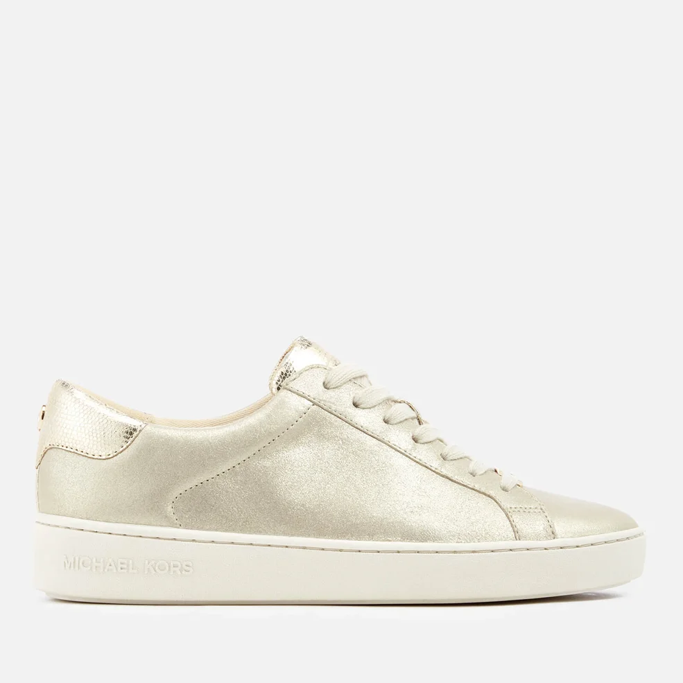 MICHAEL MICHAEL KORS Women's Irving Brushed Metallic Lace Up Trainers - Champagne Image 1