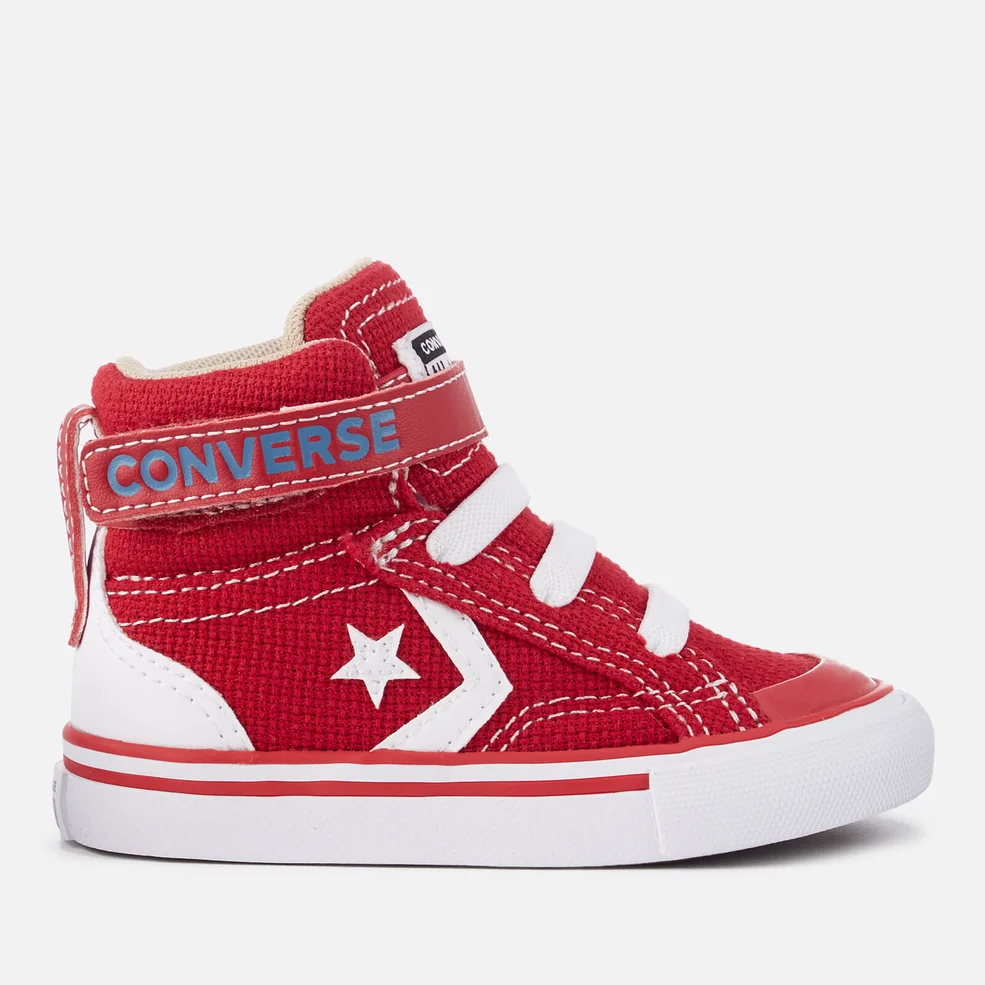 Converse Toddlers' Pro Blaze Strap Hi-Top Trainers - Gym Red/Vintage Khaki/White Image 1