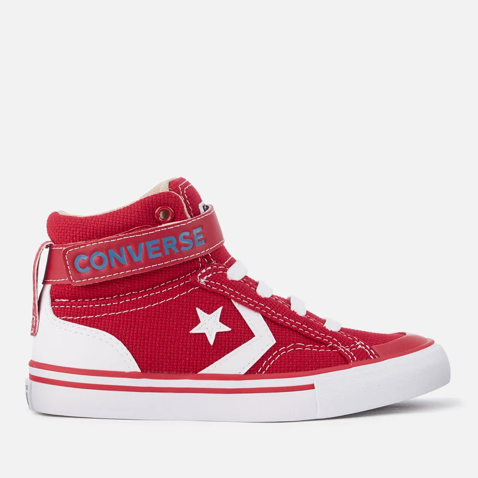 Converse Kids' Pro Blaze Strap Hi-Top Trainers - Gym Red/Vintage Khaki/White Image 1