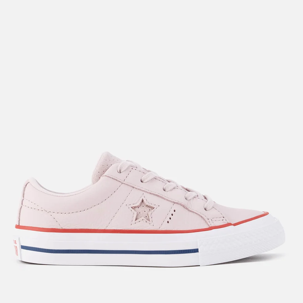 Converse Kids' One Star Ox Trainers - Barely Rose/Gym Red/White Image 1