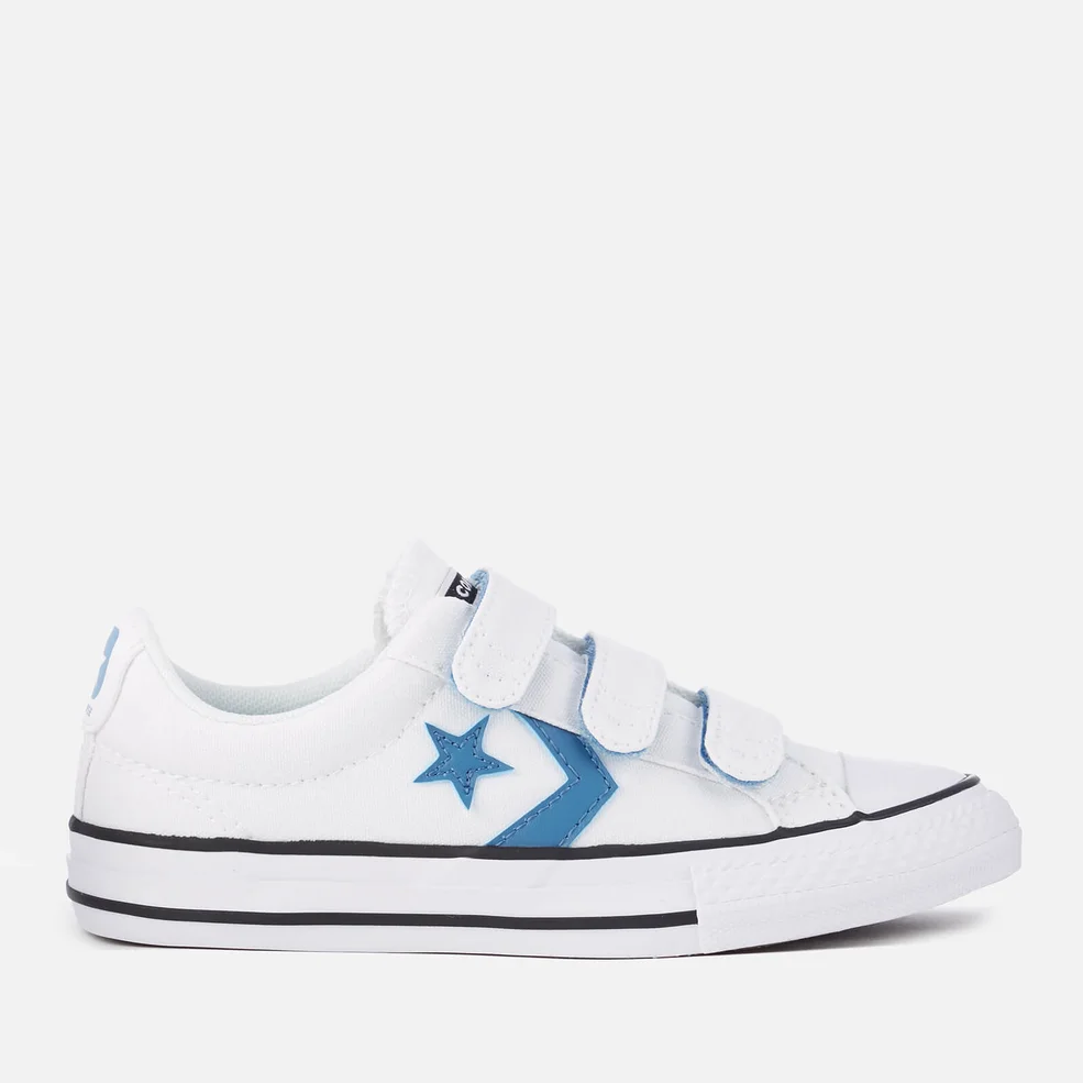 Converse Kids' Star Player 3V Ox Trainers - White/Aegean Storm/Black Image 1
